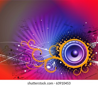 abstract music design elements Vector Illustration