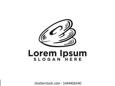 Abstract, music disc logo design, vector illustration