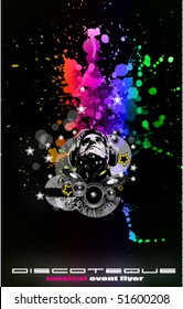 Abstract Music Disco Flyer Background for special night events