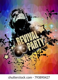 Abstract Music Disco Flyer Background for special night events