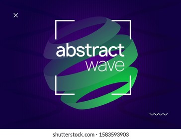 Abstract music. Dynamic fluid shape and line. Futuristic discotheque cover layout. Abstract music flyer. Techno dj party. Electro dance event. Electronic trance sound. Club poster.