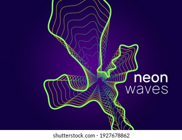 Abstract music. Dynamic fluid shape and line. Wavy concert magazine template. Abstract music flyer. Techno dj party. Electro dance event. Electronic trance sound. Club poster.