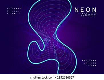 Abstract music. Dynamic fluid shape and line. Wavy concert magazine concept. Abstract music flyer. Techno dj party. Electro dance event. Electronic trance sound. Club poster.