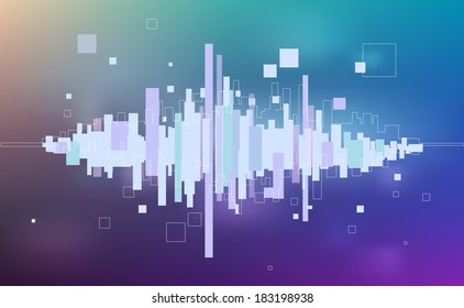 Abstract music equalizer - light background
