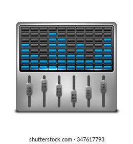 Abstract music equalizer on white background. Vector illustration.