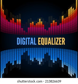 Abstract music equalizer. Vector template