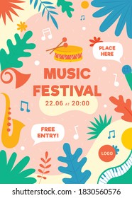 abstract music event poster design illustrated template