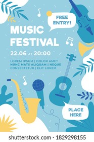 abstract music event poster illustrated template
