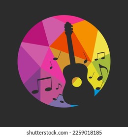 Abstract music graphic with guitar.