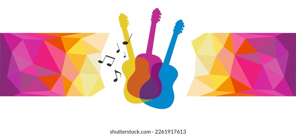 Abstract music graphic with guitars.