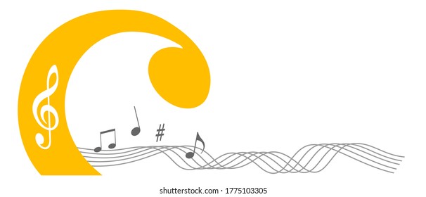 Abstract music graphic with notes in vector quality.