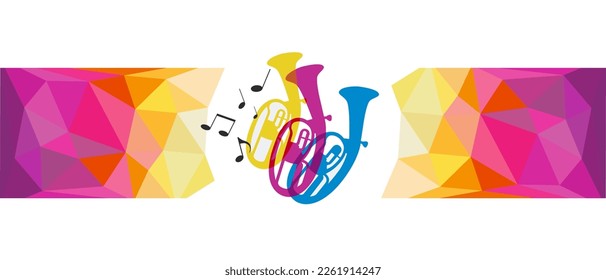 Abstract music graphic with tuba.