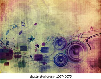 abstract music grunge background with music speaker design.