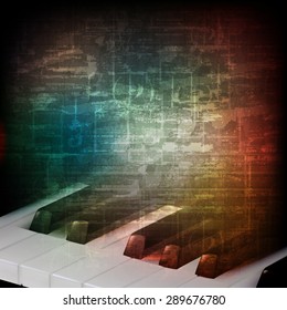 abstract music grunge vintage background with piano keys