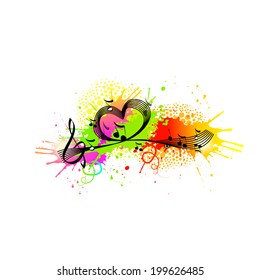 Abstract Music of the ink spots. Vector
