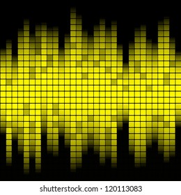 Abstract music inspired graphic equalizer background. Vector illustration.