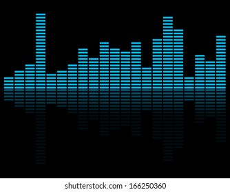 Abstract music inspired graphic equalizer background. Vector 