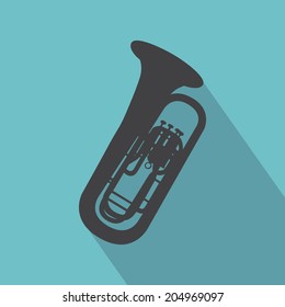 abstract music instrument silhouette on a special background