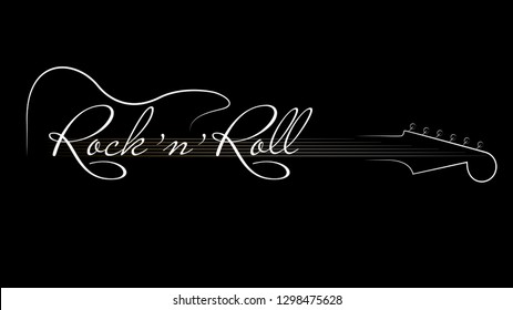 Abstract music logo  Black music rock'n'roll background  Design element for invitation to party  disco  music banner  flyer  cover  Vector illustration