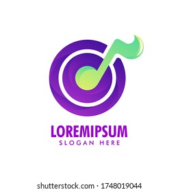 logotipo de música abstracta con color gradiente