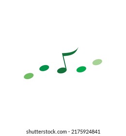 Abstraktes Musiklogo Symbol, Vektordesign. Grüne Noten. Tonaufnahme Studio, Disco, Gesang, Komponist, Sängervektorlogo.