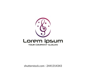Abstract music logo icon vector