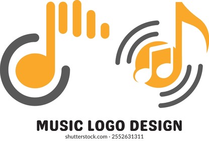 Ilustração de design vetorial de ícone de logotipo de música abstrata