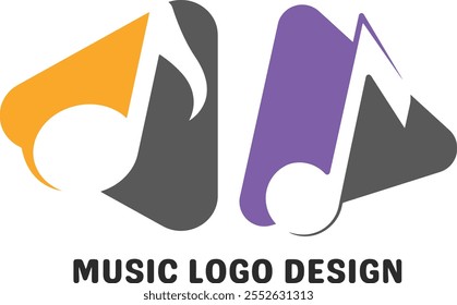 Ilustração de design vetorial de ícone de logotipo de música abstrata