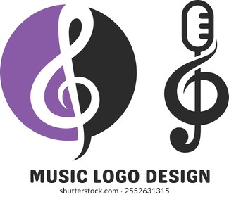 Ilustração de design vetorial de ícone de logotipo de música abstrata