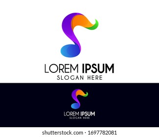 Abstract music logo template. With colorful note concept. Creative vector element. Icon design perfect
for your brand identity. Modern and professional