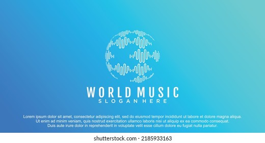 abstract music logo with unique globe concept