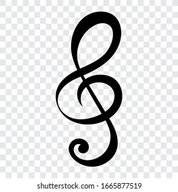 Clef de notas musicales abstractas, clave, ilustración vectorial aislada.