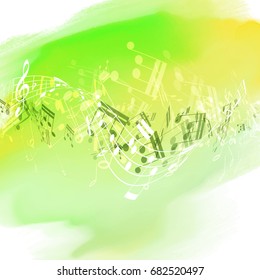 Abstrato design de nota de música em um fundo de textura aquarela