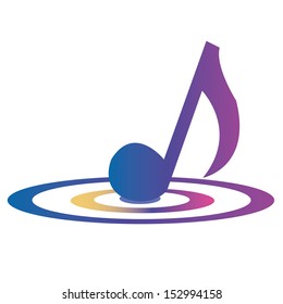 abstract music note on white background