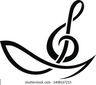 Abstract music note as a sail