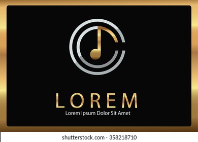 Abstract Music note Vector Logo icon