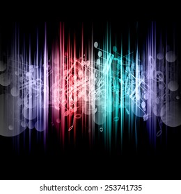 Abstract music notes background