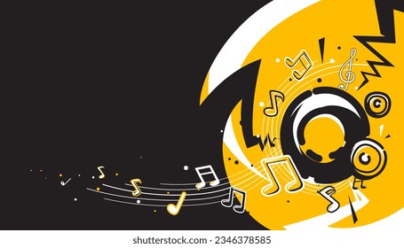 The abstract music notes background. The musical concept