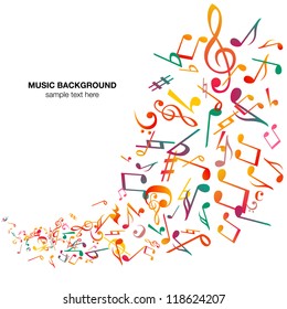 Abstract music notes background , vector
