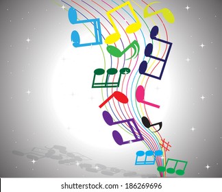 Abstract music notes background , vector