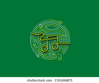 Resumen Música nota diseño de pancartas, ilustración vectorial de arte de línea plana.