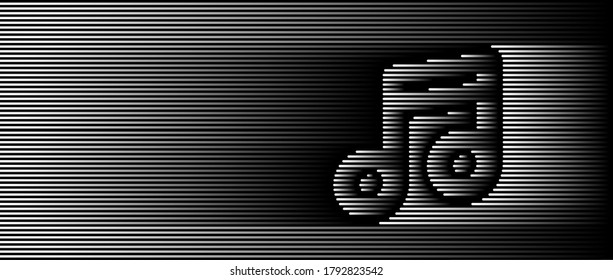 Abstract Music notes banner design, Flat Line art vector illustration.