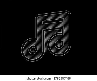 Abstract Music notes banner design, Flat Line art vector illustration.