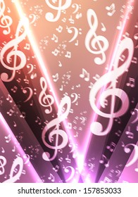 abstract music notes blurry background