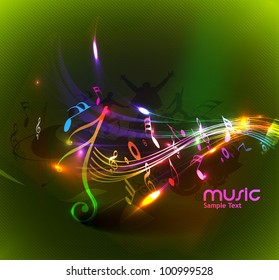 abstract music notes design for music background use, vector illustration
