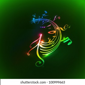 abstract music notes design for music background use, vector illustration