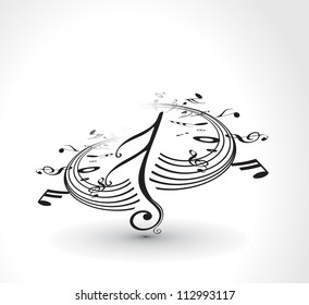 abstract music notes design for music background use, vector illustration