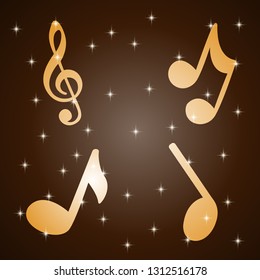 abstract music notes design for music background use, vector illustration