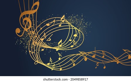 Abstract music notes design for music background use, vector illustration
