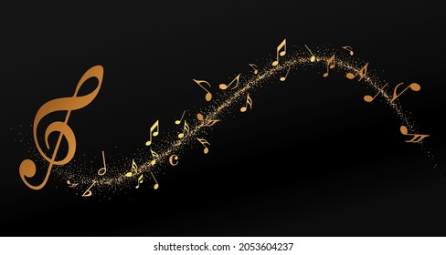 Abstract music notes design for music background use, vector illustration

